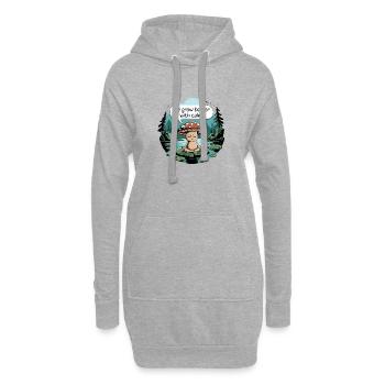Mit Ruhe wachsen wir besser - Hoodie-Kleid - Grau meliert - Vorne