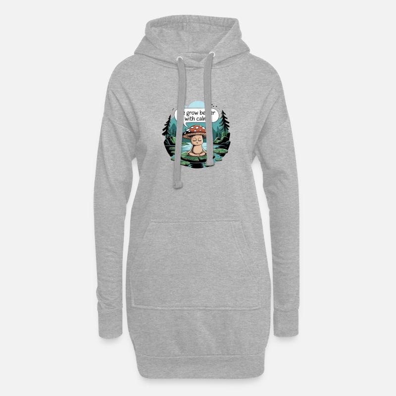 Mit Ruhe wachsen wir besser - Hoodie-Kleid - Grau meliert