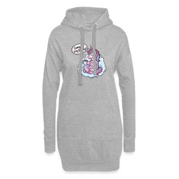 Lebe meine gemütliche Fantasie! - Hoodie-Kleid - Grau meliert - Vorne