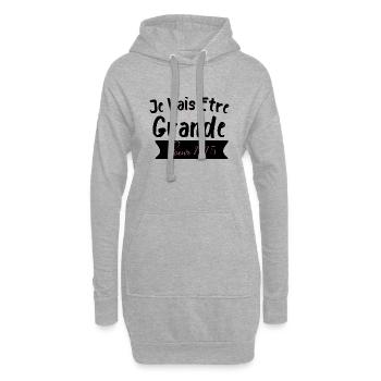 Ich werde 2025 eine große Schwester sein - Hoodie-Kleid - Grau meliert - Vorne