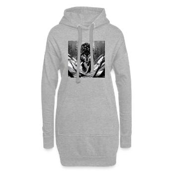 loup animal vecteur nature illustration design sauvage - Sweat-shirt à capuche long Femme - gris chiné - Devant
