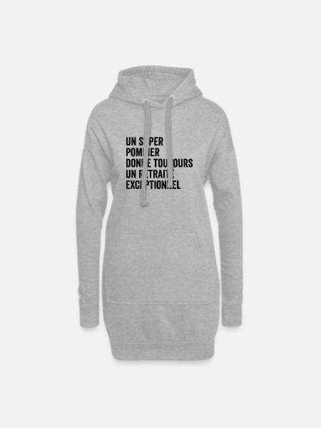 un super pompier donne un retraité exceptionnel - Sweat-shirt à capuche long Femme - gris chiné