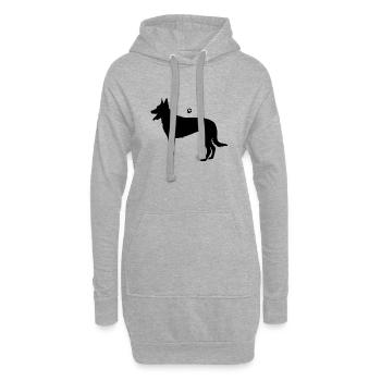 Belgischer Malinois-Schäferhund - Hoodie-Kleid - Grau meliert - Vorne