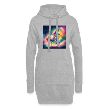 Einhorn Nevina Rainbow - sparkling Unicorn - Hoodie-Kleid - Grau meliert - Vorne