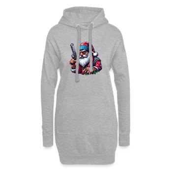 Gangster Santa - Hoodie-Kleid - Grau meliert - Vorne