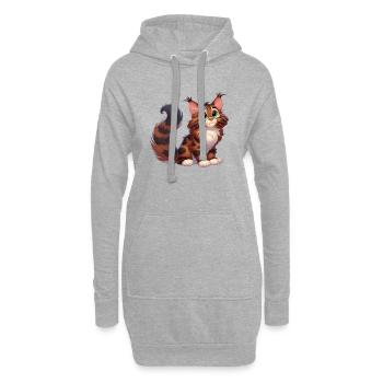Maine Coon 4 - Hoodie-Kleid - Grau meliert - Vorne