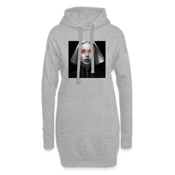 Techno Nun - Rave Design - Hoodie-Kleid - Grau meliert - Vorne