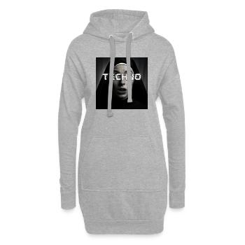 Surprised Techno Nun Design - Ready to Rave - Hoodie-Kleid - Grau meliert - Vorne