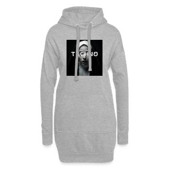 The Techno Nun - Rave Design Supprised - Hoodie-Kleid - Grau meliert - Vorne