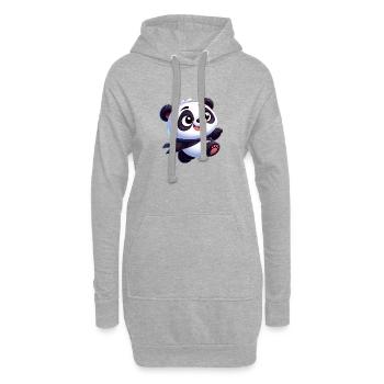 Panda 4 - Hoodie-Kleid - Grau meliert - Vorne