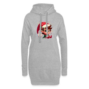 lutin 4 - Sweat-shirt à capuche long Femme - gris chiné - Devant