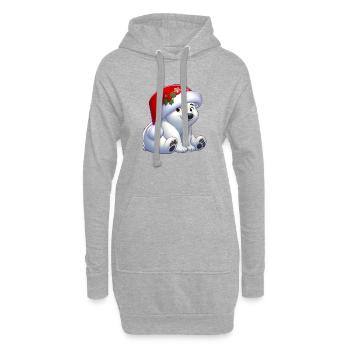 polar bear 12 - Sweat-shirt à capuche long Femme - gris chiné - Devant
