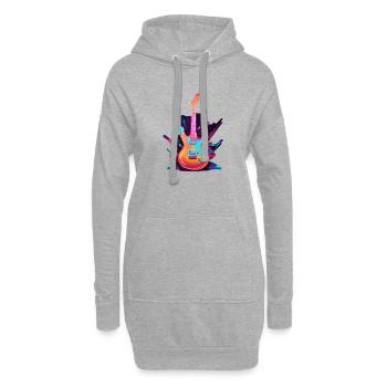 Guitare Rock Musique - Sweat-shirt à capuche long Femme - gris chiné - Devant