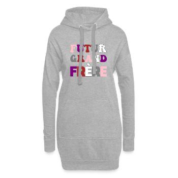 Futur grand frère - annonce futur grand frère - Sweat-shirt à capuche long Femme - gris chiné - Devant