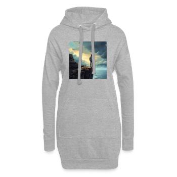 Randonneurs dans la nature - Sweat-shirt à capuche long Femme - gris chiné - Devant