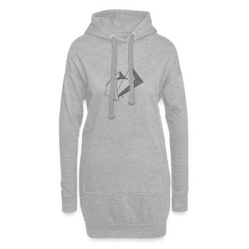 Figurine graphique fantaisie - Sweat-shirt à capuche long Femme - gris chiné - Devant