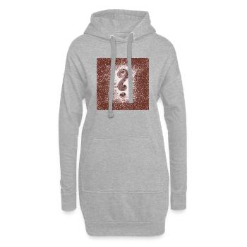 Süße Fragezeichen Schlange braun - Hoodie-Kleid - Grau meliert - Vorne