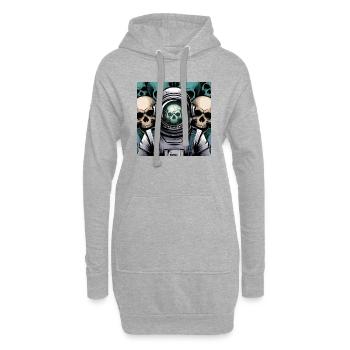 Psychedelischer Raum - Hoodie-Kleid - Grau meliert - Vorne