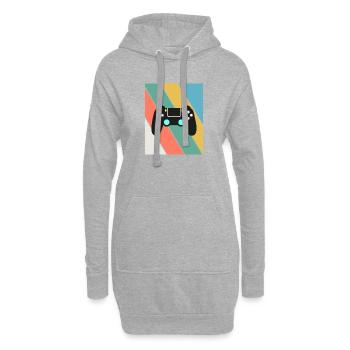 Vintage Retro Gaming Controller - Hoodie-Kleid - Grau meliert - Vorne