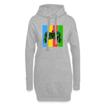 Vintage Retro Gaming Controller - Hoodie-Kleid - Grau meliert - Vorne