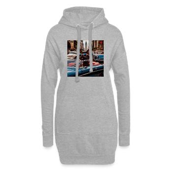 Chat en tournée - J’adore le Mexique ! -Mexico - Sweat-shirt à capuche long Femme - gris chiné - Devant