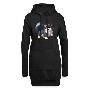 Ragdoll 12 - Hoodie-Kleid - Schwarz - Vorne