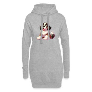saint bernard 6 - Sweat-shirt à capuche long Femme - gris chiné - Devant