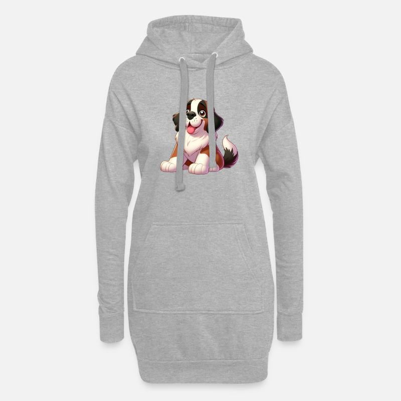 Sankt Bernhard 6 - Hoodie-Kleid - Grau meliert