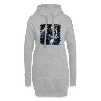 Le loup est souvent dépeint comme un méchant - Sweat-shirt à capuche long Femme - gris chiné - Devant
