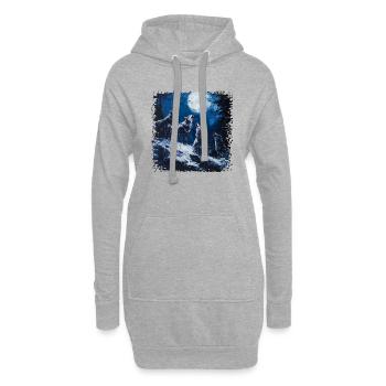 Le loup comme symbole du dangereux - Sweat-shirt à capuche long Femme - gris chiné - Devant