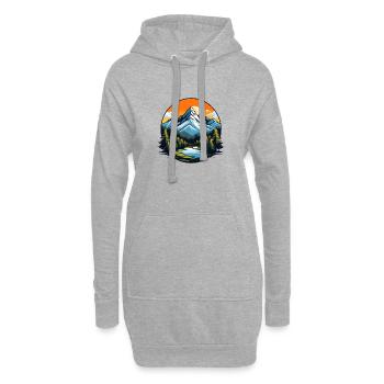 Bergsee im Abendlicht: Natur pur - Hoodie-Kleid - Grau meliert - Vorne