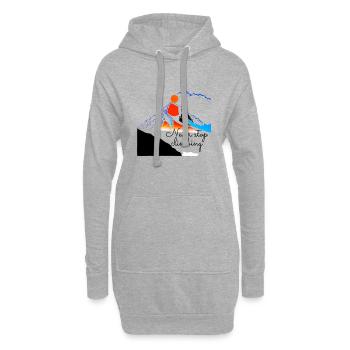 N’arrêtez jamais de grimper la fermeture éclair 2 - Sweat-shirt à capuche long Femme - gris chiné - Devant