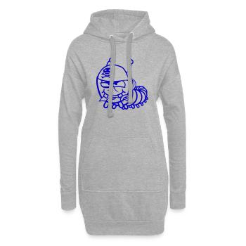 Raupe Böse Piraten Matrose Mütze Lustig Süß Comic - Hoodie-Kleid - Grau meliert - Vorne