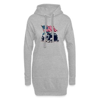 Tout-terrain américain - Sweat-shirt à capuche long Femme - gris chiné - Devant