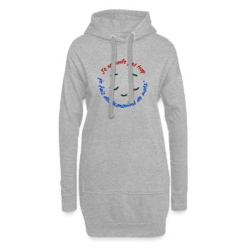 Je ne parle pas trop - Sweat-shirt à capuche long Femme - gris chiné - Devant