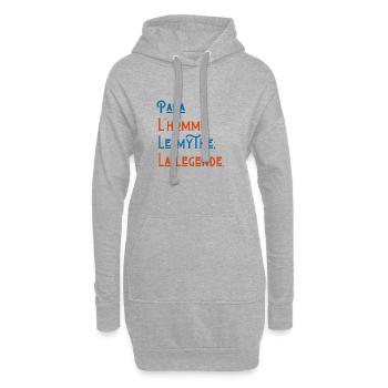 Papa der Mann der Mythos die Legende - Geschenkidee Papa - Hoodie-Kleid - Grau meliert - Vorne