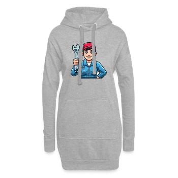 KFZ Mechaniker - Hoodie-Kleid - Grau meliert - Vorne