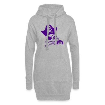 Drôle Bébé Pirate Tête Mignon Chapeau Sabre Bambin - Sweat-shirt à capuche long Femme - gris chiné - Devant