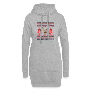 vintage point de croix noël - Hoodie-Kleid - Grau meliert - Vorne