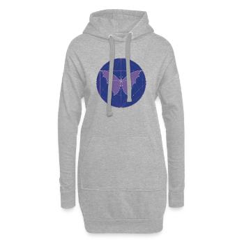 Géométrie sacrée papillon - Sweat-shirt à capuche long Femme - gris chiné - Devant