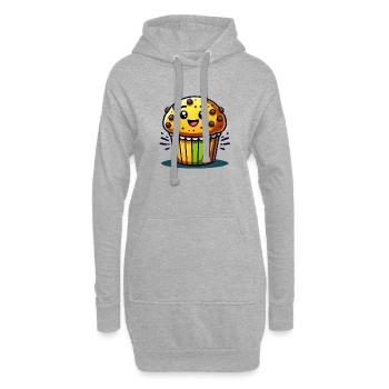 Muffin Comic - Hoodie-Kleid - Grau meliert - Vorne