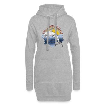 Dolphin - Hoodie Dress - heather grey - Front