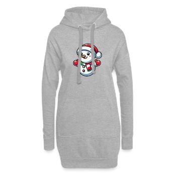 Schneemann - Hoodie-Kleid - Grau meliert - Vorne
