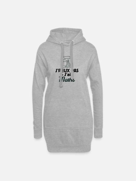 Ich kann nicht, ich habe ein Mathe-Geek-Geschenk - Hoodie-Kleid - Grau meliert