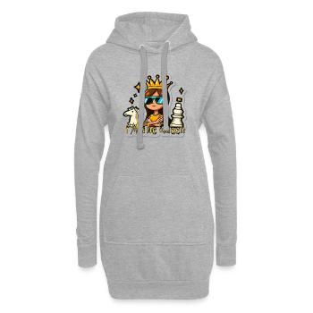 Dame Königin Queen Schach - Hoodie-Kleid - Grau meliert - Vorne