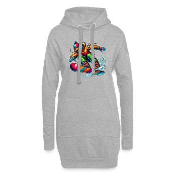 snowboarder - Hoodie-Kleid - Grau meliert - Vorne
