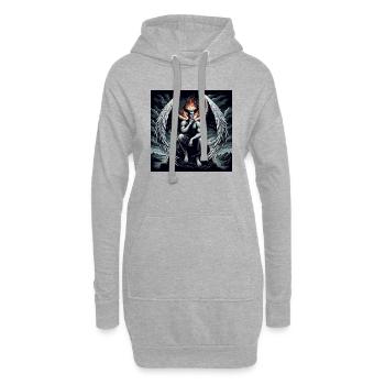 Gefallener Engel in Träumerei - Hoodie-Kleid - Grau meliert - Vorne
