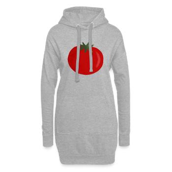 tomate - Sweat-shirt à capuche long Femme - gris chiné - Devant