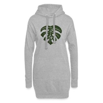 Feuille de monstera - Sweat-shirt à capuche long Femme - gris chiné - Devant
