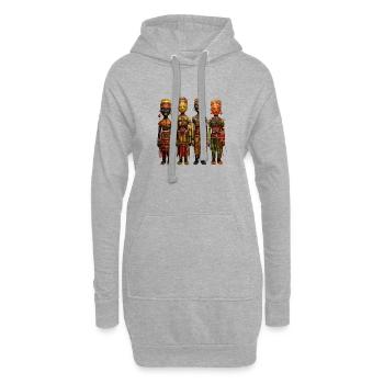 🪆 Poupée Vaudou aux Couleurs de l’Afrique - Sweat-shirt à capuche long Femme - gris chiné - Devant